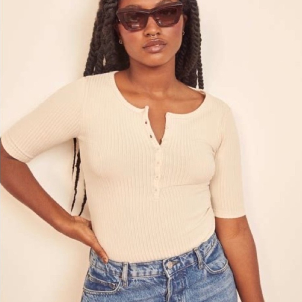 Reformation “Lizzie” Top// Beige, Size Small